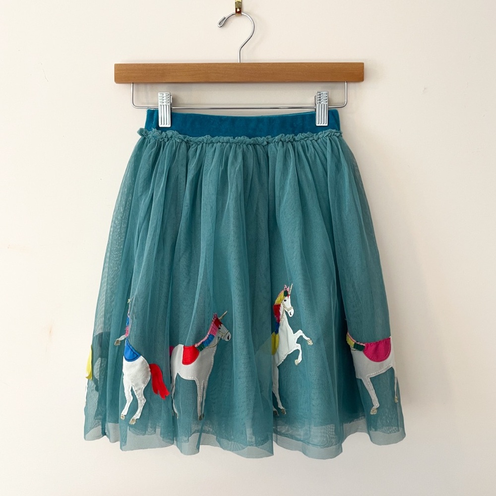 MINI BODEN EUC/LN Unicorn Appliqué Tulle Skirt